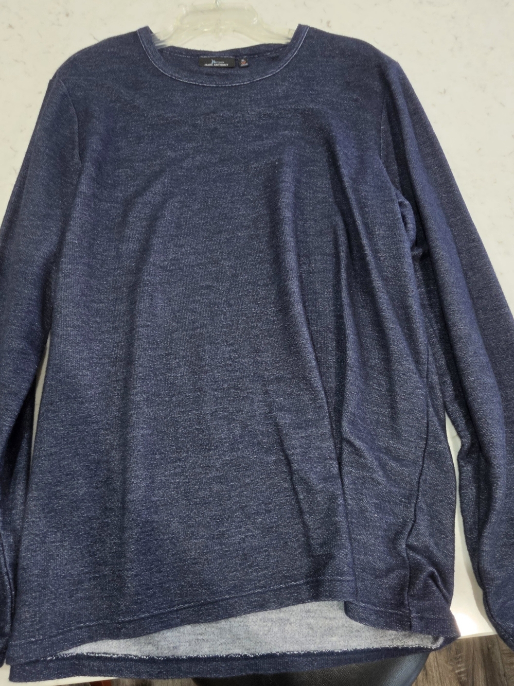 Marc Anthony Men's Navy Heather Crewneck Sweater